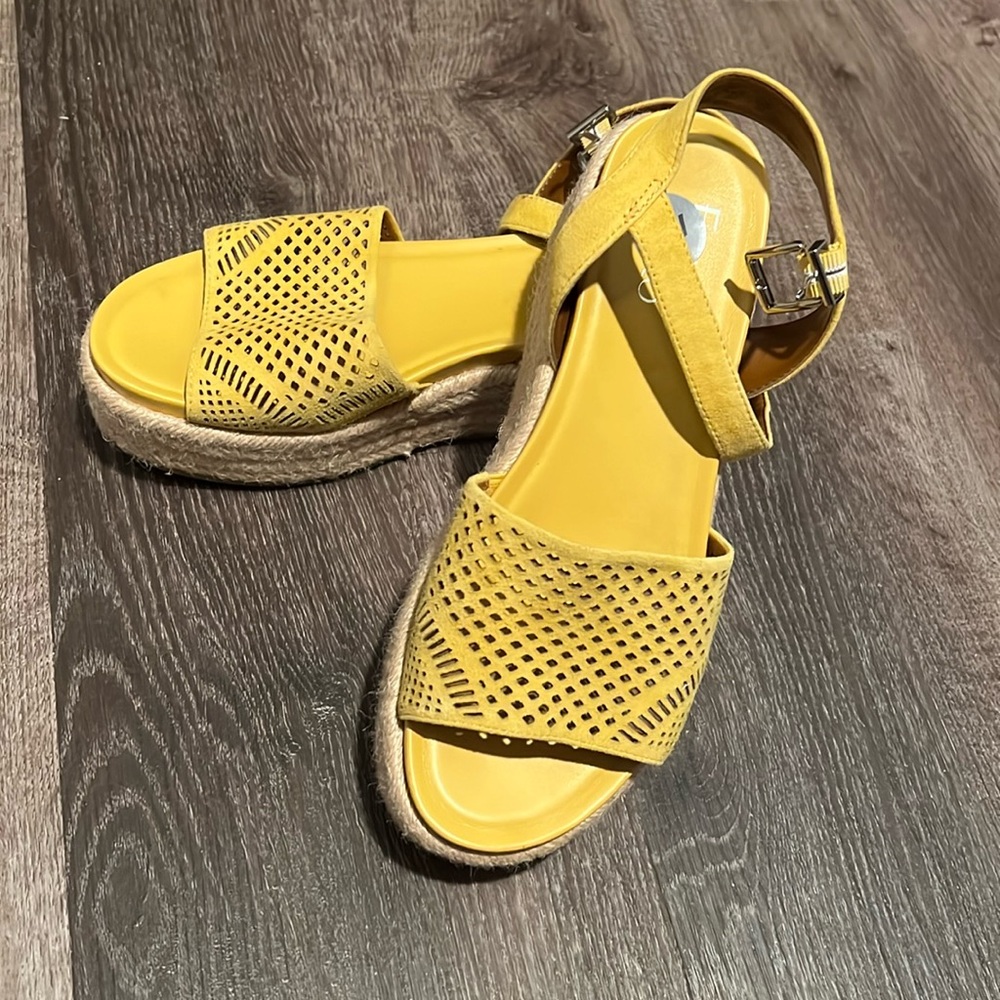 Franco Sarto yellow espadrille sandals